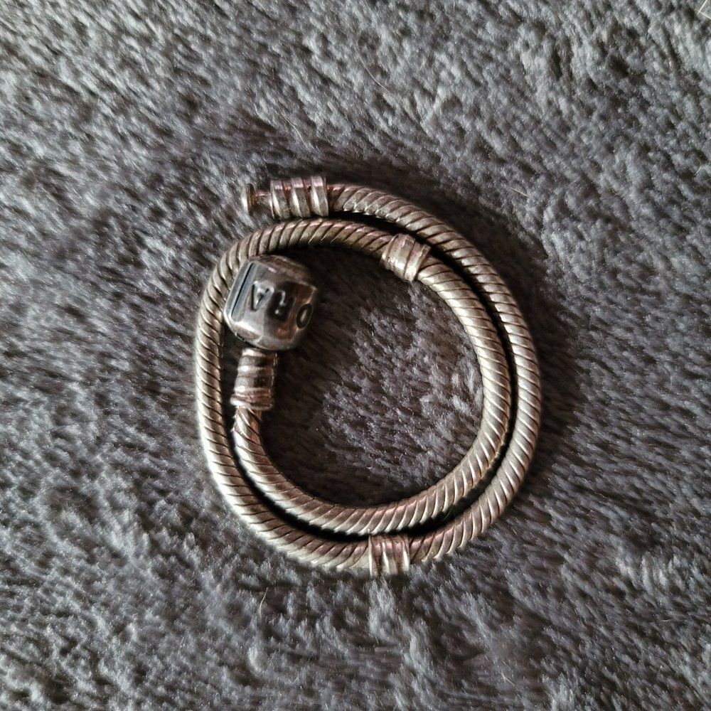 Sterling "Moments" Snake Chain Bracelet